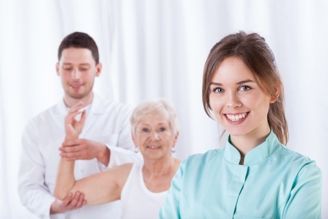 healthcare staff happy